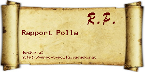 Rapport Polla névjegykártya